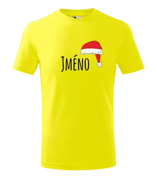 Dětské vánoční tričko Vánoční čepice - jméno