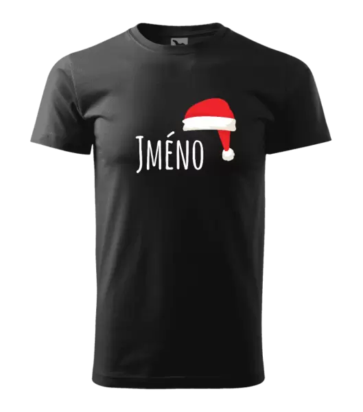 Pánské vánoční tričko Vánoční čepice - jméno