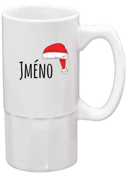 Půllitr Vánoční čepice - jméno