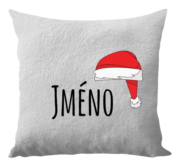 Vánoční polštář Vánoční čepice - jméno