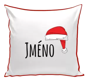 Vánoční polštář Vánoční čepice - jméno