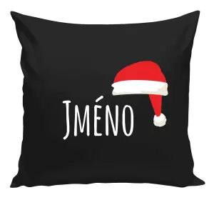 Vánoční polštář Vánoční čepice - jméno
