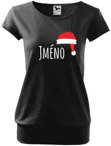 Vánoční těhotenské tričko Vánoční čepice - jméno