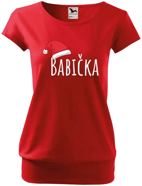 Dámské vánoční tričko Vánoční čepice - babička