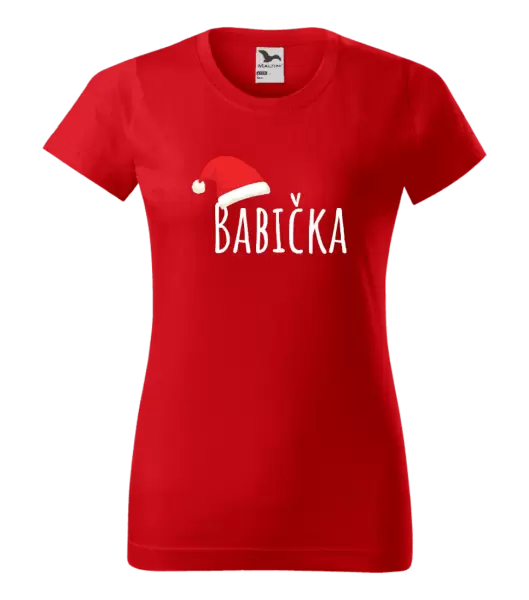 Dámské vánoční tričko Vánoční čepice - babička