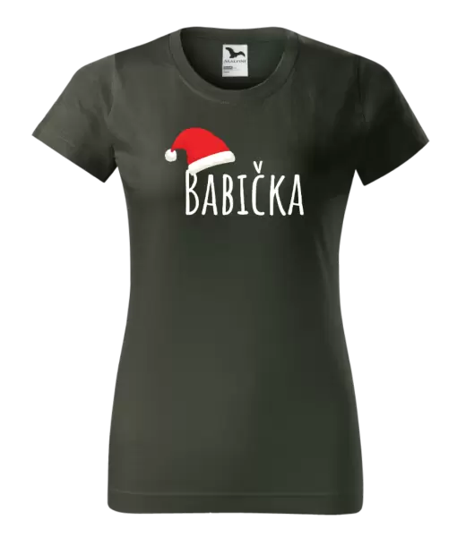 Dámské vánoční tričko Vánoční čepice - babička