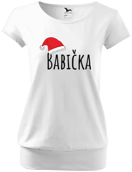 Dámské vánoční tričko Vánoční čepice - babička