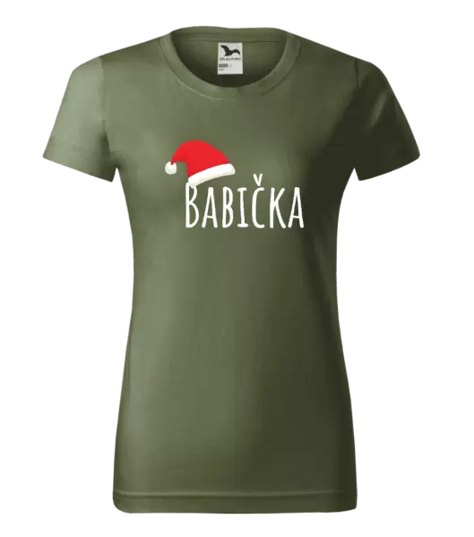Dámské vánoční tričko Vánoční čepice - babička