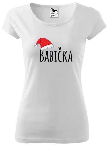 Dámské vánoční tričko Vánoční čepice - babička