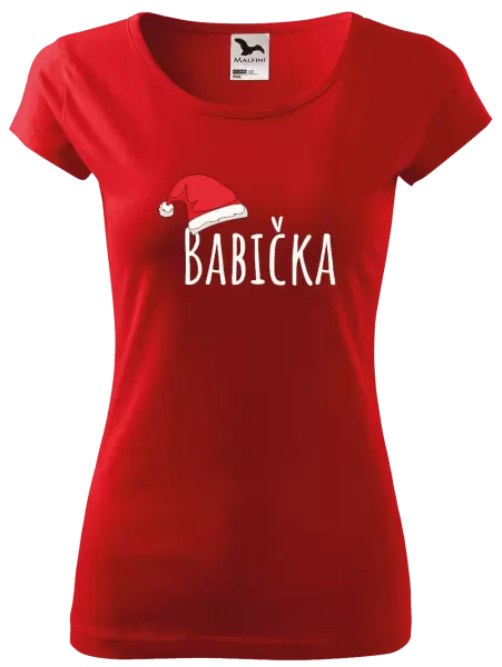 Dámské vánoční tričko Vánoční čepice - babička