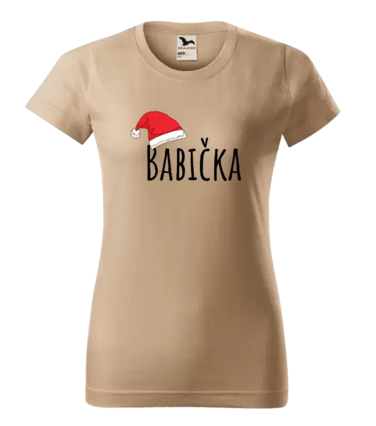 Dámské vánoční tričko Vánoční čepice - babička