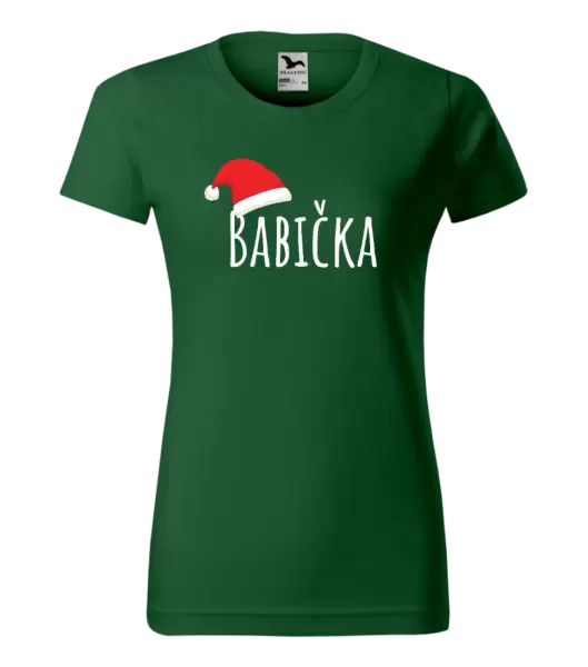 Dámské vánoční tričko Vánoční čepice - babička