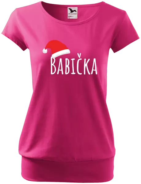 Dámské vánoční tričko Vánoční čepice - babička