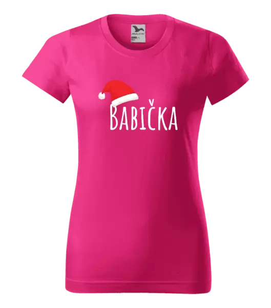 Dámské vánoční tričko Vánoční čepice - babička