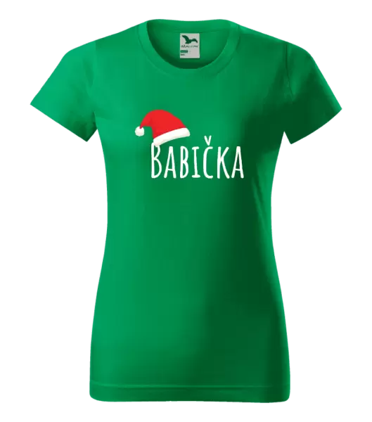 Dámské vánoční tričko Vánoční čepice - babička