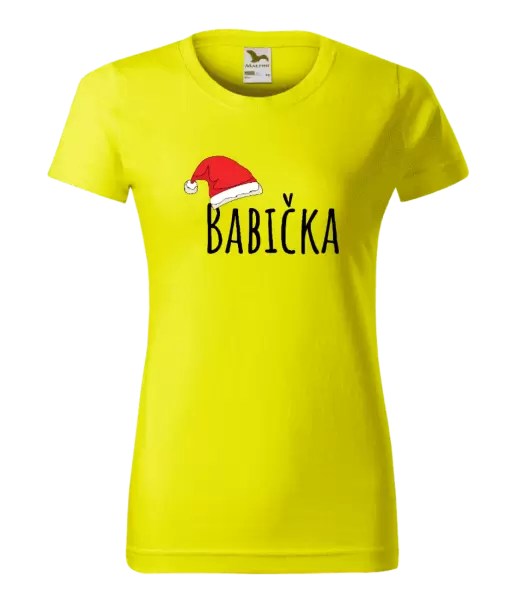 Dámské vánoční tričko Vánoční čepice - babička