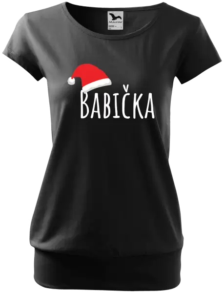 Dámské vánoční tričko Vánoční čepice - babička