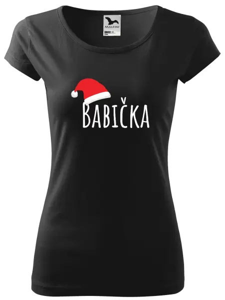 Dámské vánoční tričko Vánoční čepice - babička