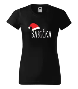 Dámské vánoční tričko Vánoční čepice - babička