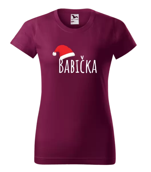 Dámské vánoční tričko Vánoční čepice - babička