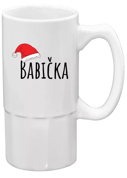 Půllitr Vánoční čepice - babička