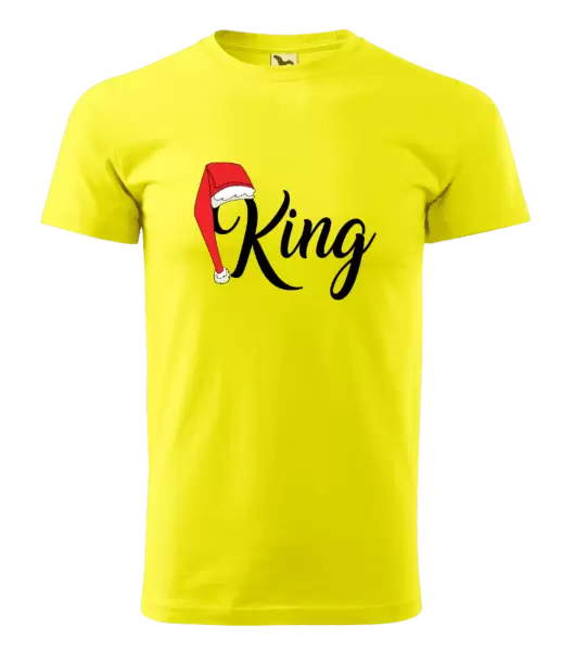 Pánské vánoční tričko Vánoční čepice - King