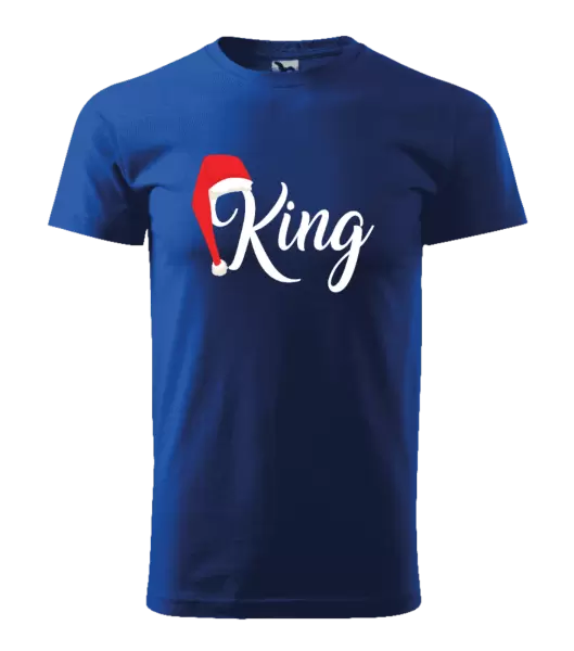 Pánské vánoční tričko Vánoční čepice - King