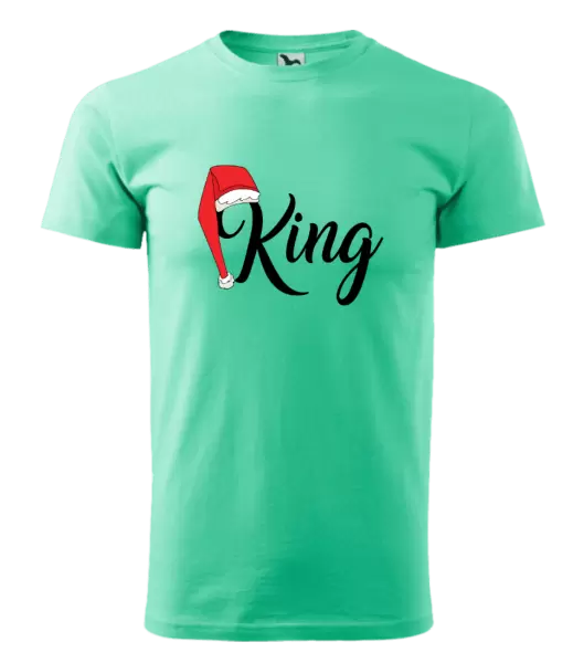 Pánské vánoční tričko Vánoční čepice - King