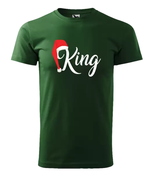 Pánské vánoční tričko Vánoční čepice - King