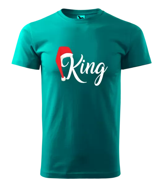 Pánské vánoční tričko Vánoční čepice - King