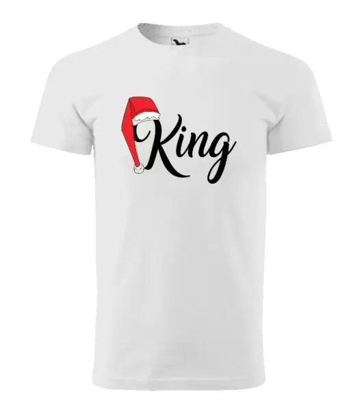 Pánské vánoční tričko Vánoční čepice - King