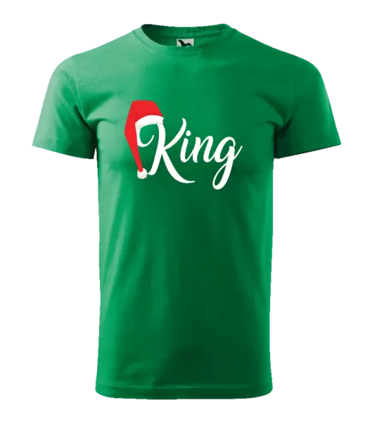 Pánské vánoční tričko Vánoční čepice - King