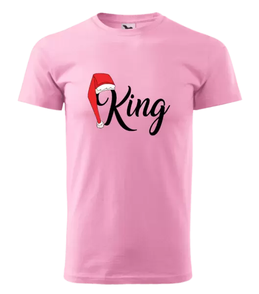 Pánské vánoční tričko Vánoční čepice - King