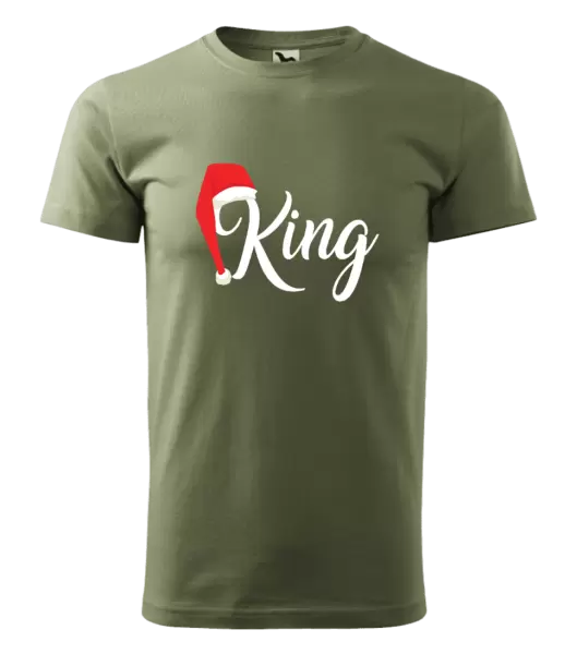 Pánské vánoční tričko Vánoční čepice - King