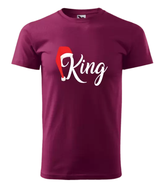 Pánské vánoční tričko Vánoční čepice - King