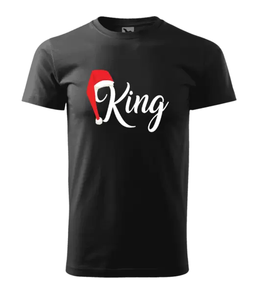 Pánské vánoční tričko Vánoční čepice - King