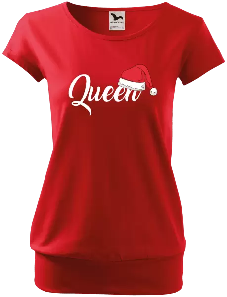 Dámské vánoční tričko Vánoční čepice - Queen
