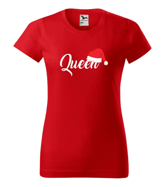 Dámské vánoční tričko Vánoční čepice - Queen