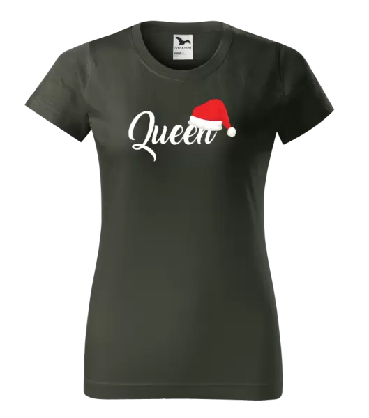 Dámské vánoční tričko Vánoční čepice - Queen