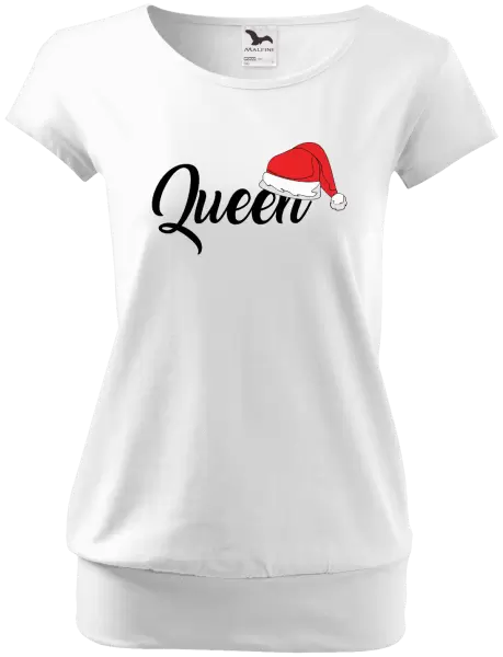 Dámské vánoční tričko Vánoční čepice - Queen