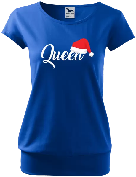 Dámské vánoční tričko Vánoční čepice - Queen