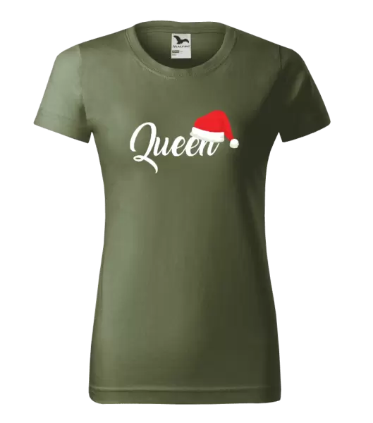 Dámské vánoční tričko Vánoční čepice - Queen