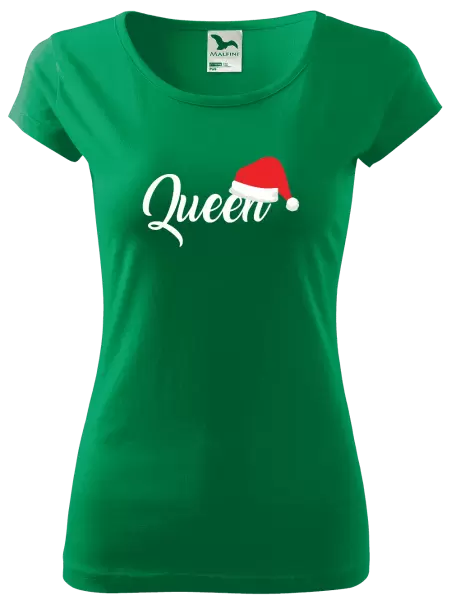 Dámské vánoční tričko Vánoční čepice - Queen