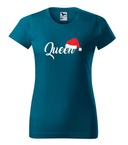Dámské vánoční tričko Vánoční čepice - Queen