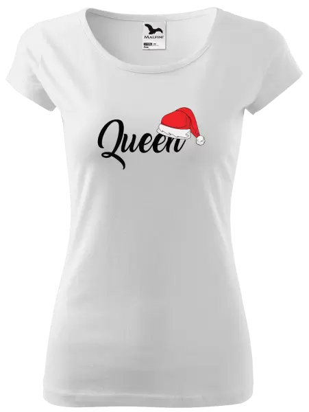Dámské vánoční tričko Vánoční čepice - Queen