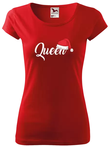 Dámské vánoční tričko Vánoční čepice - Queen