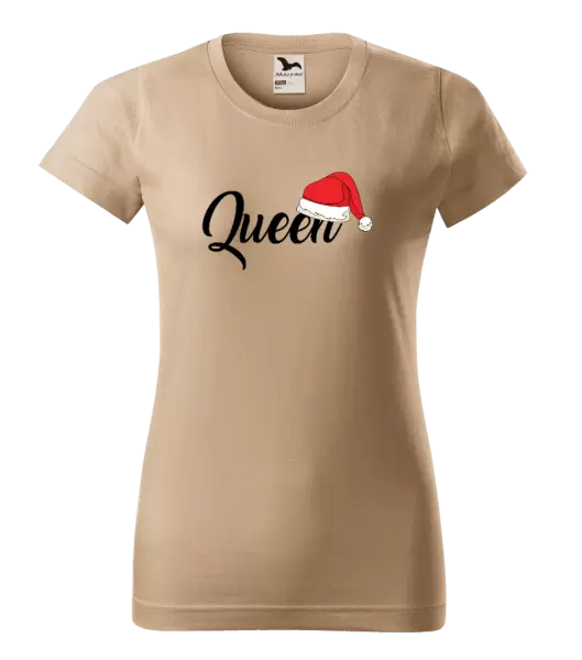 Dámské vánoční tričko Vánoční čepice - Queen