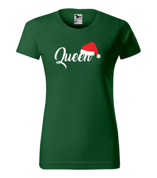 Dámské vánoční tričko Vánoční čepice - Queen