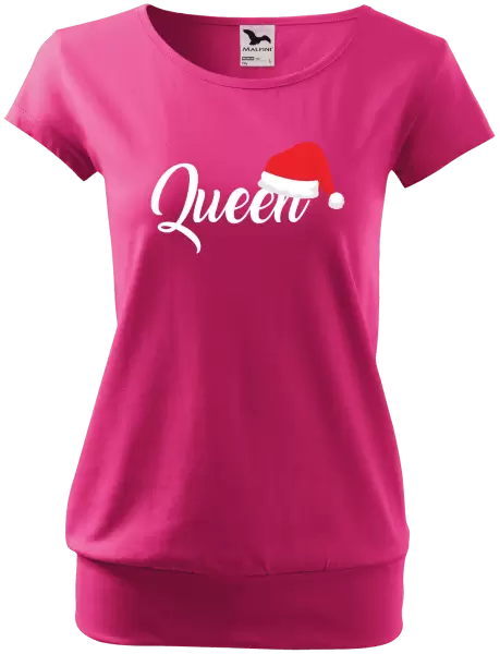 Dámské vánoční tričko Vánoční čepice - Queen