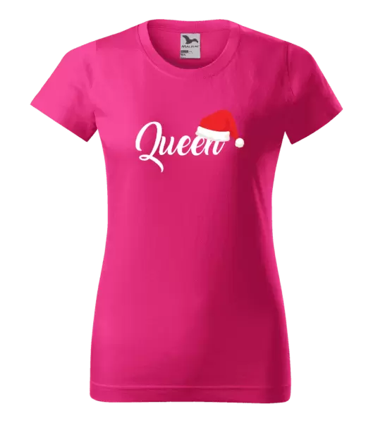 Dámské vánoční tričko Vánoční čepice - Queen